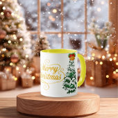 : Personalized Merry Christmas Tree Watercolor Mug