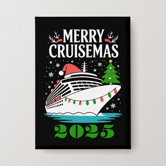 Personalized Merry Cruisemas Cruise Ship Family  Button (Voorkant)