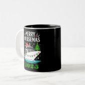 Personalized Merry Cruisemas Cruise Ship Family Tweekleurige Koffiemok (Voorkant links)