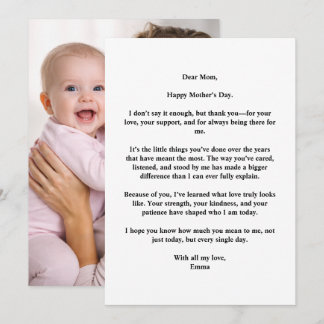 Personalized Message Photo Mother’s Day Card Kaart