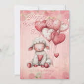 Personalized Message Sheep Animal Valentines Day Feestdagenkaart (Voorkant)