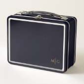 Personalized Metal Lunch Box with Simple Monogram (Devant)