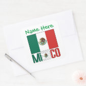 Personalized Mexico Flag Square Label (Envelop)