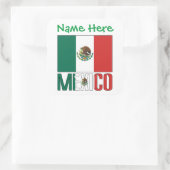 Personalized Mexico Flag Square Label (Tas)