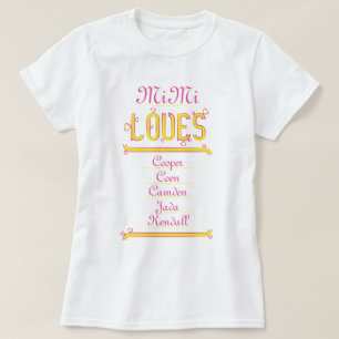 PERSONALIZED MiMi houdt van haar kleinkinderen T-shirt