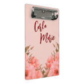 Personalized Mini Clipboard | Pink Floral Design Klembord (Schuin)