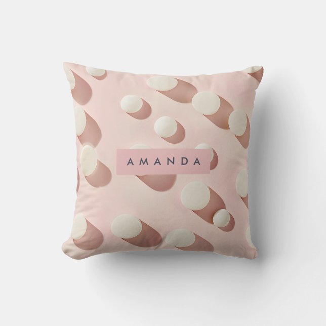 Personalized Minimal Blush Pink Circles Style Kussen (Voorkant)