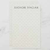 Personalized Minimal Elegant Geometric Art Deco Briefpapier (Voorkant / Achterkant)