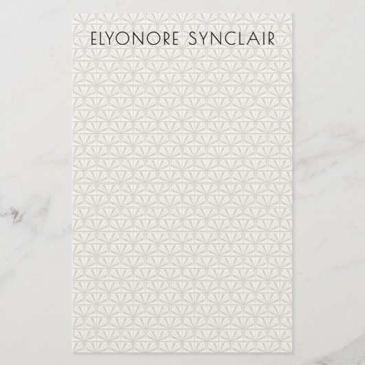 Personalized Minimal Elegant Geometric Art Deco Briefpapier (Voorkant)