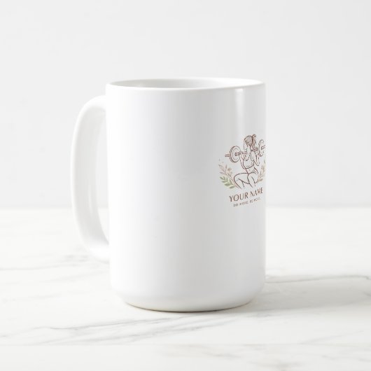 Personalized Minimal Line Art Mug (Devant gauche)