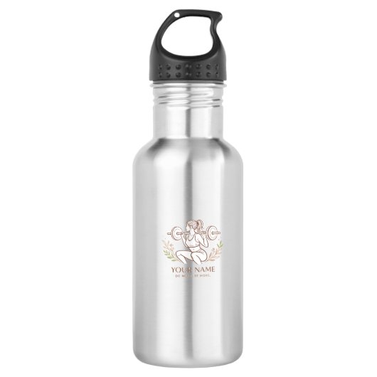 Personalized Minimal Line Art Water Bottle Waterfles (Voorkant)