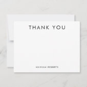Personalized Minimal Modern Black and White Bedankkaart (Voorkant)