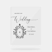 Personalized Minimal Monogram Wedding sign (Recto)