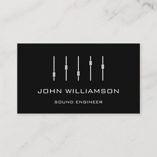 Personalized minimal Sound Engineer Engineering Visitekaartje (Voorkant)