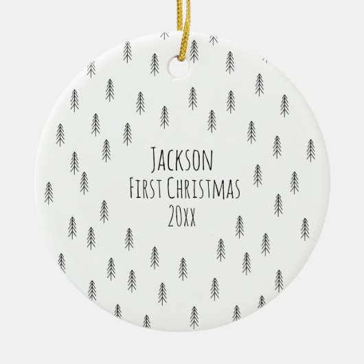 Personalized Minimalist Boho Baby Ornament (Voorkant)