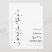 Personalized Minimalist Graduation Save The Date (Devant / Derrière)