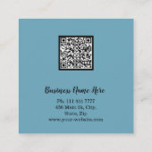Personalized Minimalist Modern QR Code Logo Square Vierkante Visitekaartje (Achterkant)