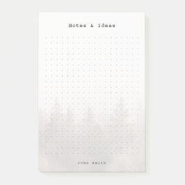 Personalized Misty forest Grid, modern masculine Post-it® Notes