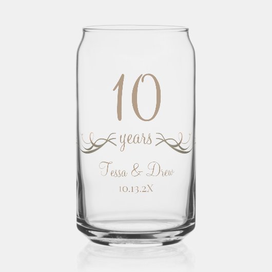Personalized Modern 10th Anniversary Keepsake Gift (Recto)