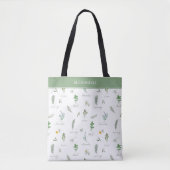 Personalized Modern Botanical Tote Bag (Voorkant)