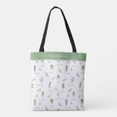 Personalized Modern Botanical Tote Bag (Achterkant)