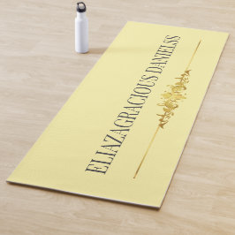 Personalized Modern Classic Cream Black with Name  Yogamat