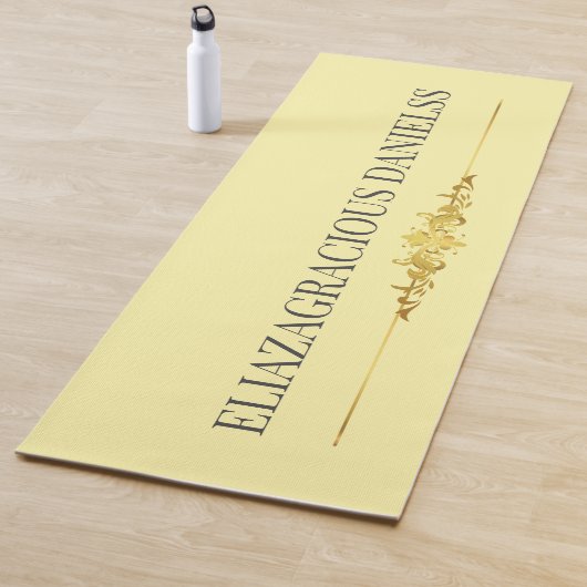 Personalized Modern Classic Cream Black with Name  Yogamat (In situ)