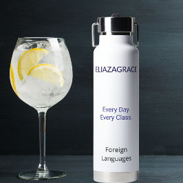 Personalized Modern Cute Teacher Daily Essentials Waterfles