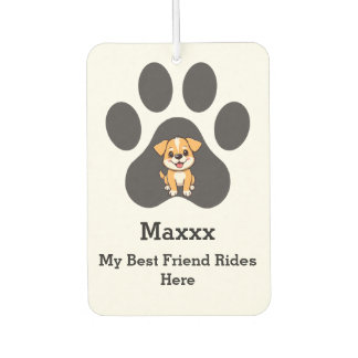 Personalized Modern Elegant Funny Pet Paw Dog Name Luchtverfrisser