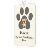 Personalized Modern Elegant Funny Pet Paw Dog Name Luchtverfrisser (Links)