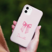 Personalized Modern Elegant Pink Bow Case-Mate iPhone Case