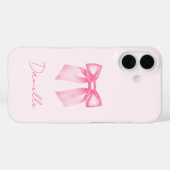 Personalized Modern Elegant Pink Bow Case-Mate iPhone Case (Achterkant (horizontaal))