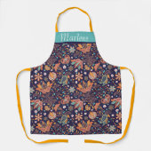 Personalized Modern Floral Apron Schort (Voorkant)