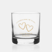 Personalized Modern Gold 10th Wedding Anniversary Whisky Glas (Voorkant)
