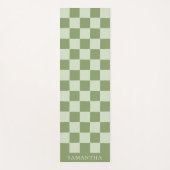 Personalized Modern Green Simple Checkered Pattern Yogamat (Voorkant)