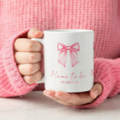 Personalized Modern Mama To Be Pink Bow Mug