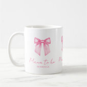 Personalized Modern Mama To Be Pink Bow Mug Koffiemok (Links)