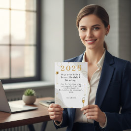 Personalized Modern Minimalist Business New Year Feestdagenkaart