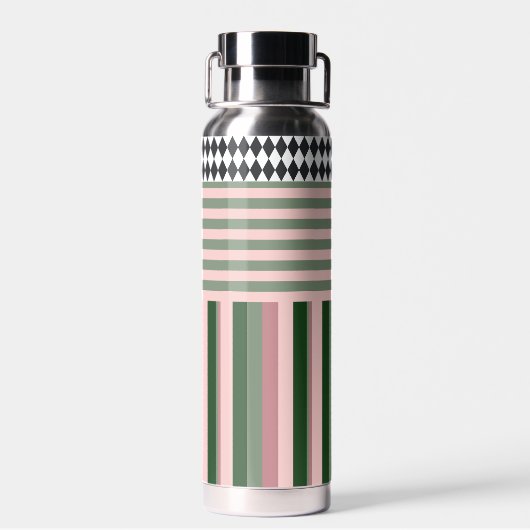 Personalized Modern Pattern Water Bottle Waterfles (Achterkant)