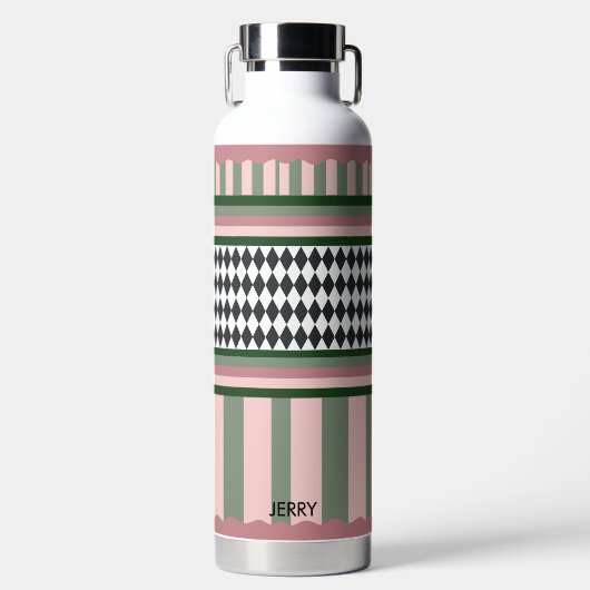 Personalized Modern Pattern Waterfles (Voorkant)