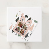 Personalized Modern Pink Christmas Gift Box Bedankjes Labels (In situ)