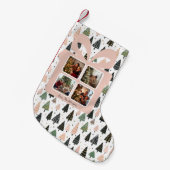 Personalized Modern Pink Christmas Kleine Kerstsok (Voorkant (Hangend))