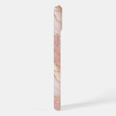 Personalized Modern Rose Quartz Marble Gold iPhone Hoesje (Rechterkant)