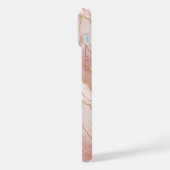 Personalized Modern Rose Quartz Marble Gold iPhone Hoesje (Linkerkant)