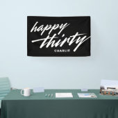 Personalized Modern Script Black 30th Birthday Spandoek (Beurs)