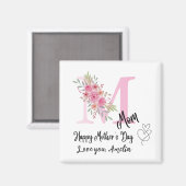 Personalized Mom Initial Fridge Magnet Magneet (Voorkant / Achterkant)