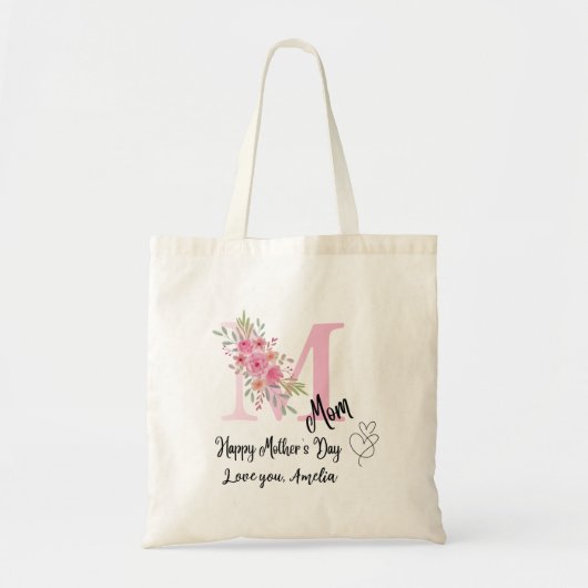 Personalized Mom Initial Tote Bag (Devant)