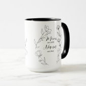 Personalized Mom Nana est year wildflower Mug (Devant droit)