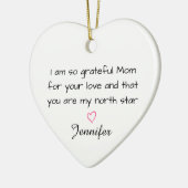 Personalized Mom North Star Custom Keramisch Ornament (Links)