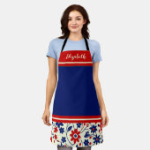 Personalized Mom Red White Blue Floral Schort (Gedragen)